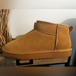 Women's Tan Suede Ankle Booties